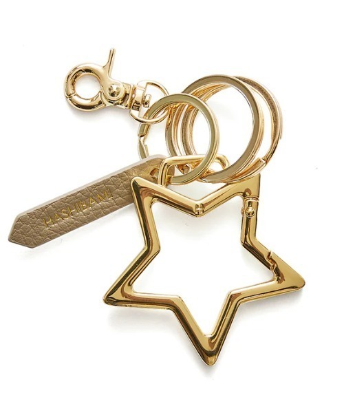 HASHIBAMI（ハシバミ）の「HASHIBAMI/ハシバミ/モチーフカラビナ キーリング スター ゴールド（キーホルダー・レディース・ゴールド/シルバー・F）」の6枚目の写真