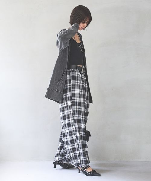 PAGEBOY（ページボーイ）の「イージーグランパンツ 【ドロスト＆ワイドの２WAY仕様】（スウェットパンツ・レディース・ブラック/ブラウン・FREE）」の8枚目の写真