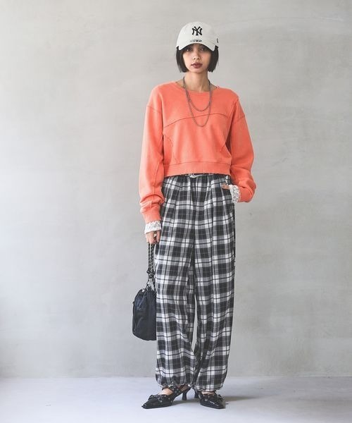 PAGEBOY（ページボーイ）の「イージーグランパンツ 【ドロスト＆ワイドの２WAY仕様】（スウェットパンツ・レディース・ブラック/ブラウン・FREE）」の9枚目の写真