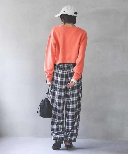 PAGEBOY（ページボーイ）の「イージーグランパンツ 【ドロスト＆ワイドの２WAY仕様】（スウェットパンツ・レディース・ブラック/ブラウン・FREE）」の12枚目の写真