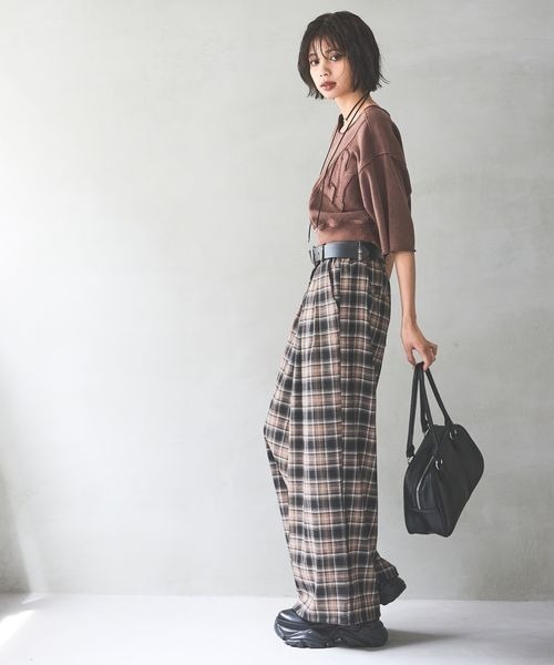 PAGEBOY（ページボーイ）の「イージーグランパンツ 【ドロスト＆ワイドの２WAY仕様】（スウェットパンツ・レディース・ブラック/ブラウン・FREE）」の18枚目の写真