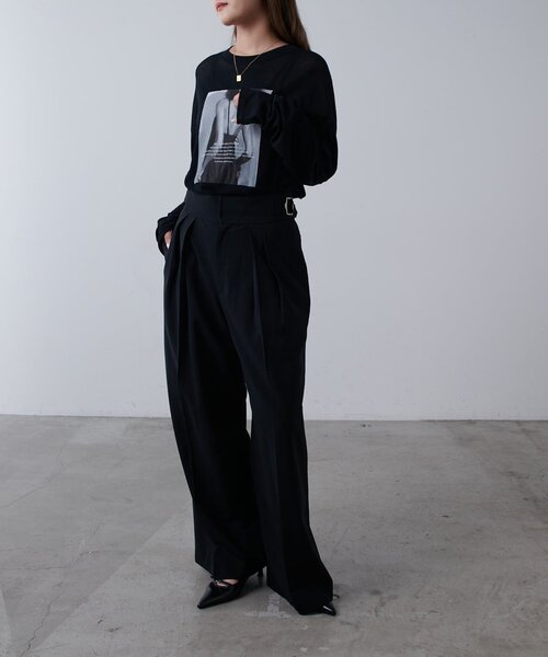 LEMAY ルメイ　韓国　ブラック ワイドパンツ ベルト付き　スラックス LEMAY ルメイ 韓国 ブラック ワイドパンツ ベルト付き