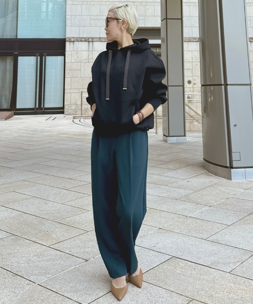 JENNE(ジェンヌ)の「日本製リラックスフーディー(その他トップス・レディース・グレー/アイボリー/ブラック/ネイビー・SMALL/MEDIUM/LARGE)」の8枚目の写真