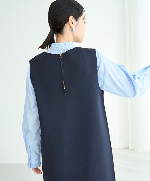 UNFILO（アンフィーロ）の「BEAUTY FORM KNIT スリーブレス ワンピース（ワンピース・レディース・ネイビー系/ベージュ系/ブラック系・SMALL/MEDIUM）」の5枚目の写真
