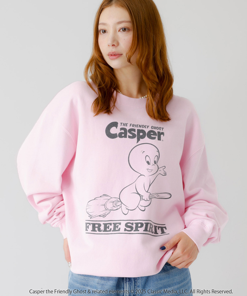 GOOD ROCK SPEED(グッドロックスピード)の「【GOOD ROCK SPEED/グッドロックスピード】Casper / キャスパー / SMURF / スマーフ / キャラクター プリントスウェット(スウェット・レディース・ピンク/ライトブルー・フリー)」の2枚目の写真