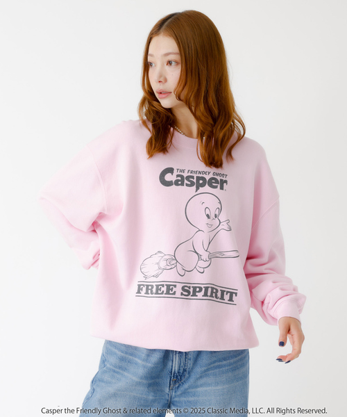 GOOD ROCK SPEED(グッドロックスピード)の「【GOOD ROCK SPEED/グッドロックスピード】Casper / キャスパー / SMURF / スマーフ / キャラクター プリントスウェット(スウェット・レディース・ピンク/ライトブルー・フリー)」の3枚目の写真