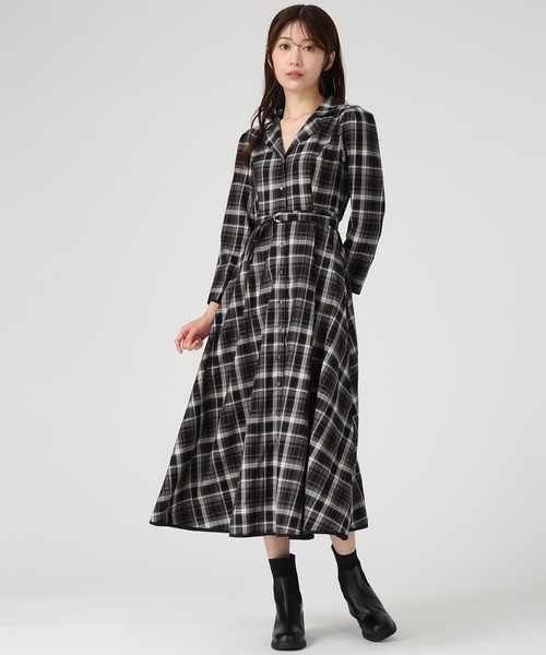 MISCH MASCH(ミッシュマッシュ)の「テーラー襟配色ワンピース(ワンピース・レディース・ブラック/グリーン/グレー・S/M)」の7枚目の写真