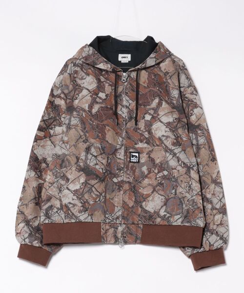 OBEY/オベイ フードジャケット ジップアップ リアルツリーカモ OBEY