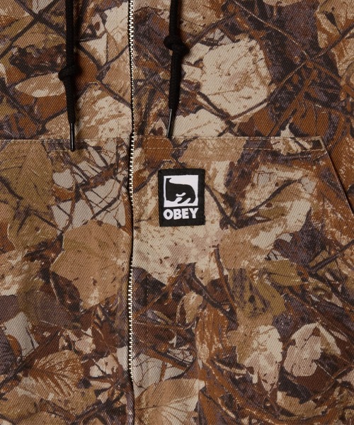 OBEY/オベイ フードジャケット ジップアップ リアルツリーカモ OBEY