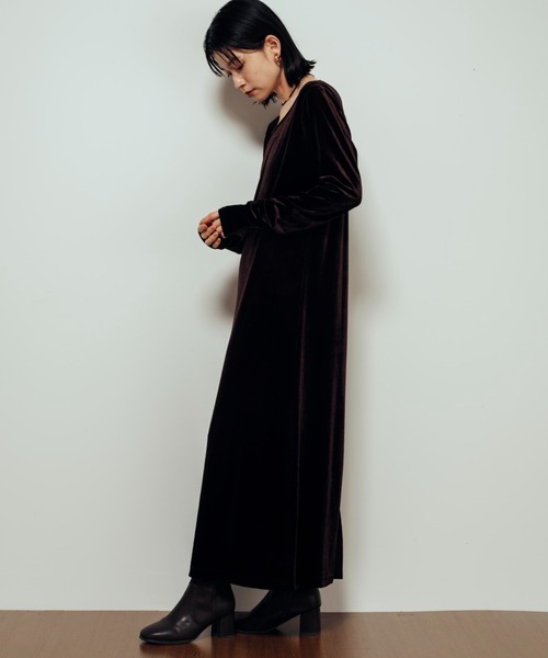 Shelly island（シェリーアイランド）の「ベロアロングワンピース（ワンピース・レディース・ブラック/ブラウン/グレー・FREE）」の14枚目の写真