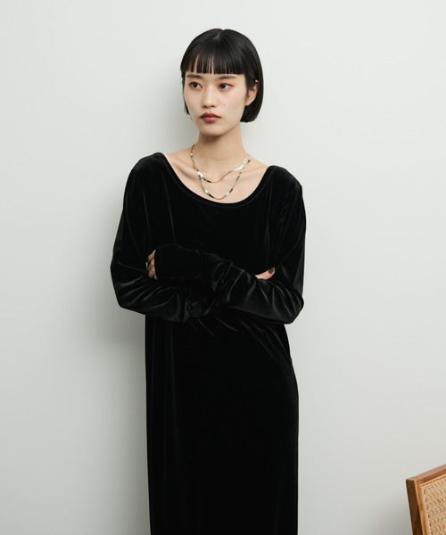 Shelly island（シェリーアイランド）の「ベロアロングワンピース（ワンピース・レディース・ブラック/ブラウン/グレー・FREE）」の19枚目の写真