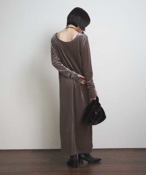 ベロアロングワンピース（ワンピース）｜Shelly island（シェリー