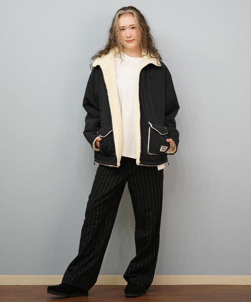 ROXY(ロキシー)の「ROXY/ロキシー ボアジャケット リバーシブル RJK254022(その他アウター・レディース・カーキ/ブラック・M/L)」の9枚目の写真