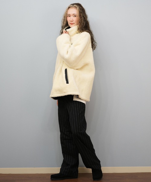 ROXY(ロキシー)の「ROXY/ロキシー ボアジャケット リバーシブル RJK254022(その他アウター・レディース・カーキ/ブラック・M/L)」の12枚目の写真