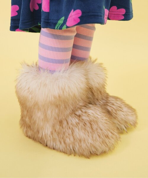 Ampersand（アンパサンド）の「ふわふわブーツ（ブーツ・キッズ・ブラック/ベージュ/パープル/グレー・17/16/15 /14/19/18）」の3枚目の写真