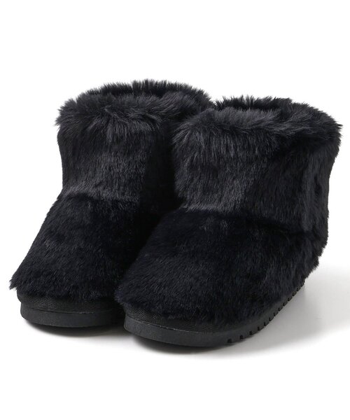 Ampersand（アンパサンド）の「ふわふわブーツ（ブーツ・キッズ・ブラック/ベージュ/パープル/グレー・17/16/15 /14/19/18）」の2枚目の写真