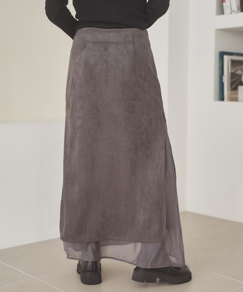 LAULEN(ローレン)の「sheer layered slit long skirt / シアーレイヤードスリットロングスカート(スカート・レディース・ブラウン/グレー/ブラック・S/M)」の21枚目の写真