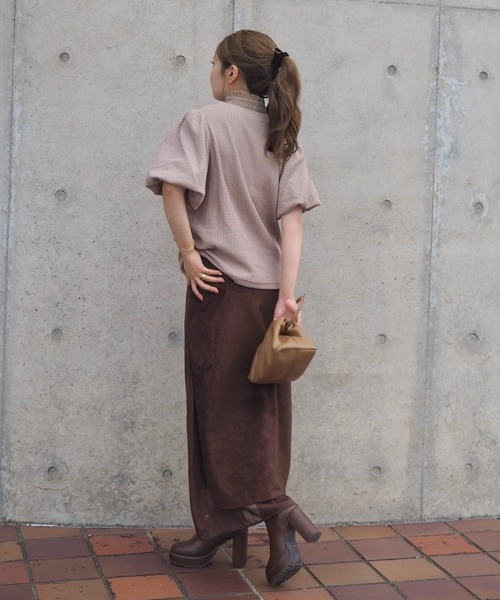 LAULEN(ローレン)の「sheer layered slit long skirt / シアーレイヤードスリットロングスカート(スカート・レディース・ブラウン/グレー/ブラック・S/M)」の10枚目の写真