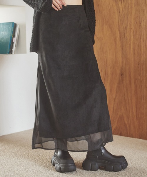 LAULEN(ローレン)の「sheer layered slit long skirt / シアーレイヤードスリットロングスカート(スカート・レディース・ブラウン/グレー/ブラック・S/M)」の20枚目の写真