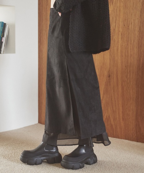 LAULEN(ローレン)の「sheer layered slit long skirt / シアーレイヤードスリットロングスカート(スカート・レディース・ブラウン/グレー/ブラック・S/M)」の14枚目の写真