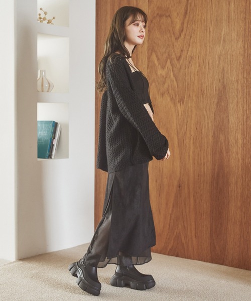 LAULEN(ローレン)の「sheer layered slit long skirt / シアーレイヤードスリットロングスカート(スカート・レディース・ブラウン/グレー/ブラック・S/M)」の17枚目の写真