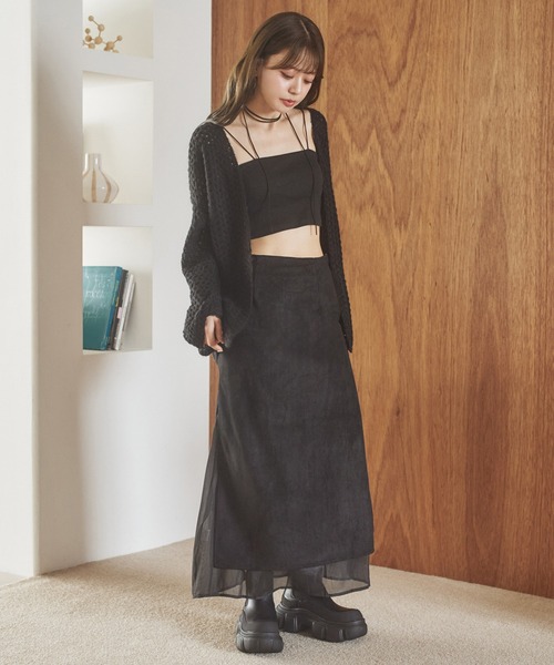 LAULEN(ローレン)の「sheer layered slit long skirt / シアーレイヤードスリットロングスカート(スカート・レディース・ブラウン/グレー/ブラック・S/M)」の12枚目の写真