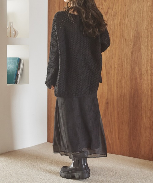 LAULEN(ローレン)の「sheer layered slit long skirt / シアーレイヤードスリットロングスカート(スカート・レディース・ブラウン/グレー/ブラック・S/M)」の16枚目の写真