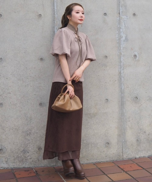 LAULEN(ローレン)の「sheer layered slit long skirt / シアーレイヤードスリットロングスカート(スカート・レディース・ブラウン/グレー/ブラック・S/M)」の18枚目の写真