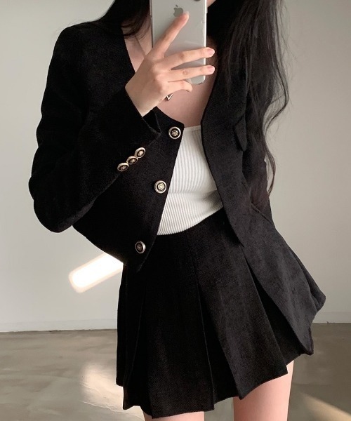 FREE STYLISTS(フリー スタイリスト)の「YUGA_YGMC Tweed pleated skirt(スカート・レディース・ベージュ/ブラック/ホワイト・S/M)」の13枚目の写真