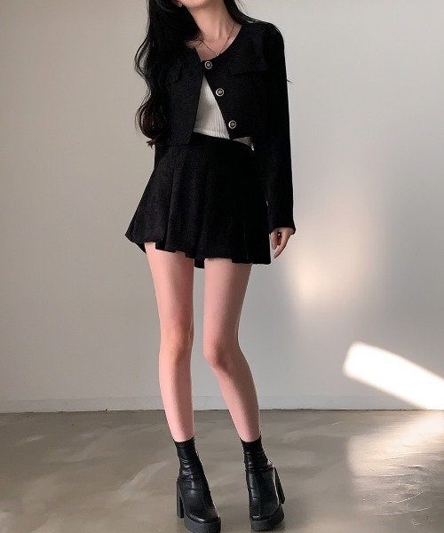 FREE STYLISTS(フリー スタイリスト)の「YUGA_YGMC Tweed pleated skirt(スカート・レディース・ベージュ/ブラック/ホワイト・S/M)」の11枚目の写真