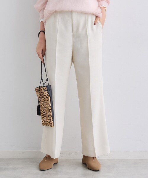 INDIVI(インディヴィ)の「【褒められパンツ/ウール調素材】ラメ混ワイドパンツ(その他パンツ・レディース・ネイビー/ダークグレー/オフホワイト・03/40/38/36/19/15 /13/12/05)」の4枚目の写真