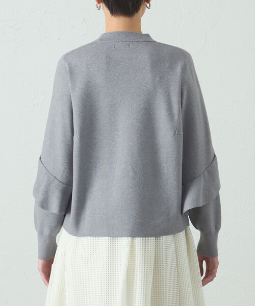 CAST:（キャストコロン）の「【イージーケア】フリルニット（ニット/セーター・レディース・グレー/オフホワイト/ブラック・M）」の10枚目の写真