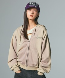 セール】MIX LOGO & FACE FADED ZIP UP SWEAT HOODIE（パーカー）｜X