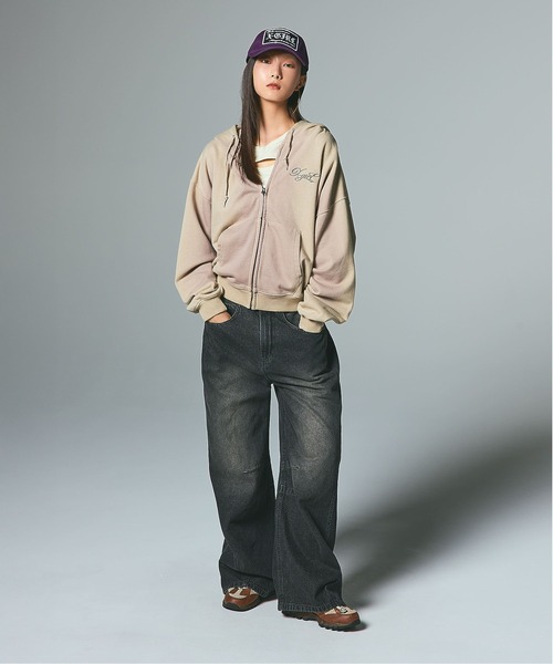 X-girl（エックスガール）の「SPRAY PRINT ZIP UP HOODIE（パーカー