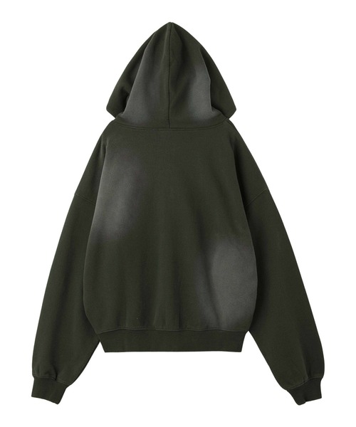 SPRAY PRINT ZIP UP HOODIE