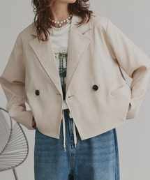 ad thie（アドティエ）の「ショート丈 テーラードダブルジャケット（テーラードジャケット）」