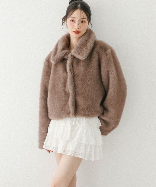 MIXファーショートジャケット 604693（その他アウター）｜Heather