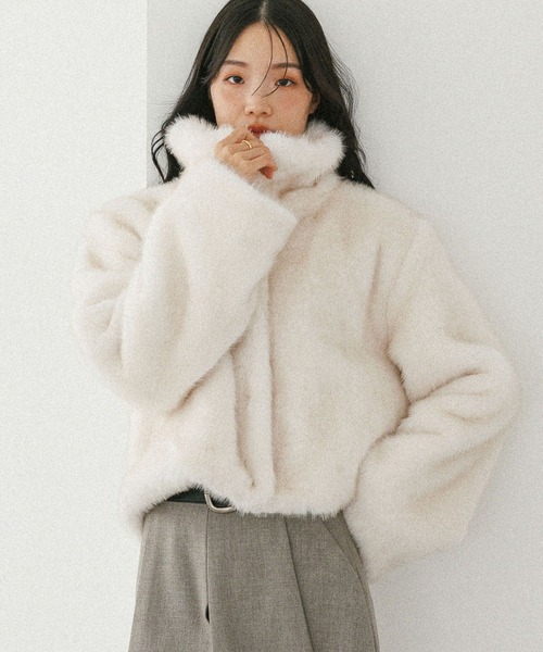 MIXファーショートジャケット 604693（その他アウター）｜Heather