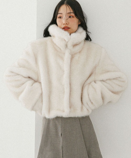 Heather（ヘザー）の「MIXファーショートジャケット　604693（その他アウター・レディース・ブラウン/ベージュ/オフホワイト・FREE）」の18枚目の写真