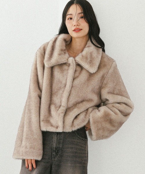 セール】MIXファーショートジャケット 604693（その他アウター