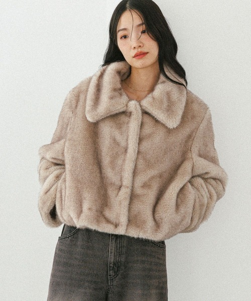 MIXファーショートジャケット 604693（その他アウター）｜Heather