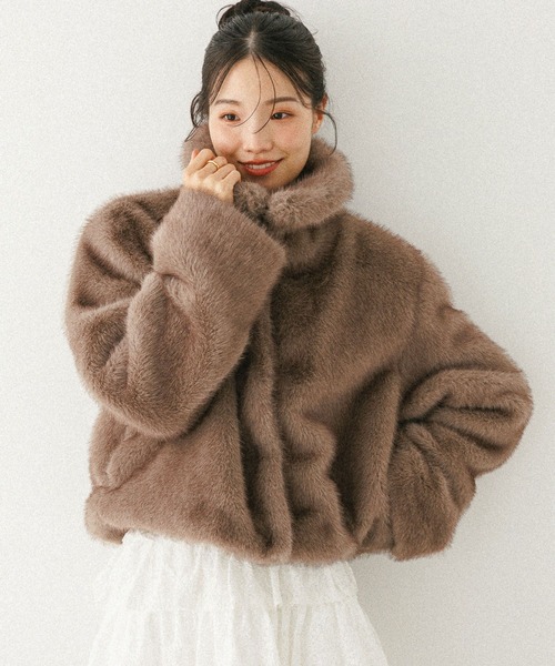 MIXファーショートジャケット 604693（その他アウター）｜Heather