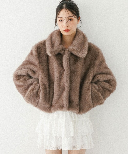 MIXファーショートジャケット 604693（その他アウター）｜Heather