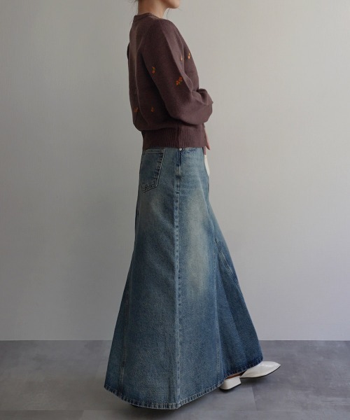 Rashik(ラシク)の「【Rashik】Aラインフレアデニムスカート ロング 夏 フレア デニム(デニムスカート・レディース・ブルー/ブラック/インディゴブルー/ライトブルー・S/M)」の18枚目の写真