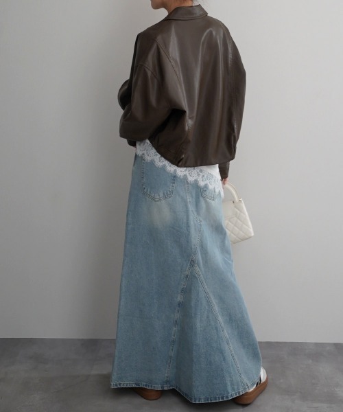 Rashik(ラシク)の「【Rashik】Aラインフレアデニムスカート ロング 夏 フレア デニム(デニムスカート・レディース・ブルー/ブラック/インディゴブルー/ライトブルー・S/M)」の14枚目の写真