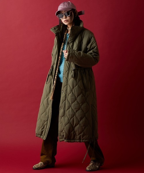 GEVS.(ジェイヴィス)の「キルティングコート<大きいサイズ有>GEVS.(ダウンジャケット/コート・レディース・ブラック/カーキ・5L/4L/3L/LL/L/M)」の4枚目の写真