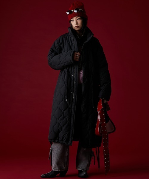 GEVS.(ジェイヴィス)の「キルティングコート<大きいサイズ有>GEVS.(ダウンジャケット/コート・レディース・ブラック/カーキ・5L/4L/3L/LL/L/M)」の5枚目の写真