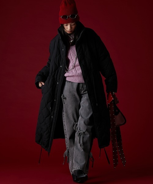 GEVS.(ジェイヴィス)の「キルティングコート<大きいサイズ有>GEVS.(ダウンジャケット/コート・レディース・ブラック/カーキ・5L/4L/3L/LL/L/M)」の7枚目の写真