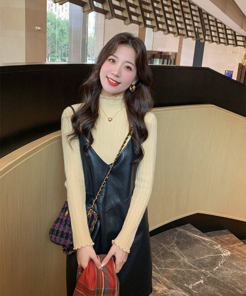 Ritzy（リッツィー）の「ハイネック  ピコットレース  ニットインナー（ニット/セーター・レディース・ホワイト/ベージュ/イエロー/モカ/ブラック・FREE）」の7枚目の写真