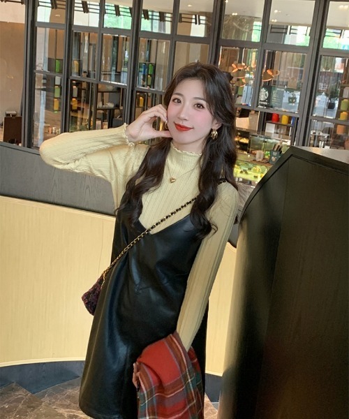 Ritzy（リッツィー）の「ハイネック  ピコットレース  ニットインナー（ニット/セーター・レディース・ホワイト/ベージュ/イエロー/モカ/ブラック・FREE）」の8枚目の写真